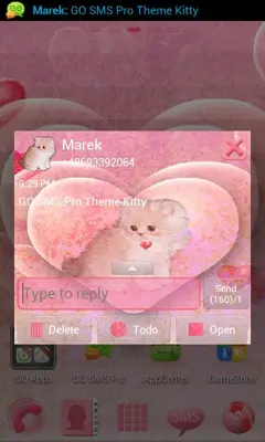 GO SMS Pro Theme Kitty android App screenshot 0