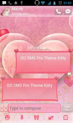 GO SMS Pro Theme Kitty android App screenshot 1