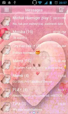 GO SMS Pro Theme Kitty android App screenshot 2